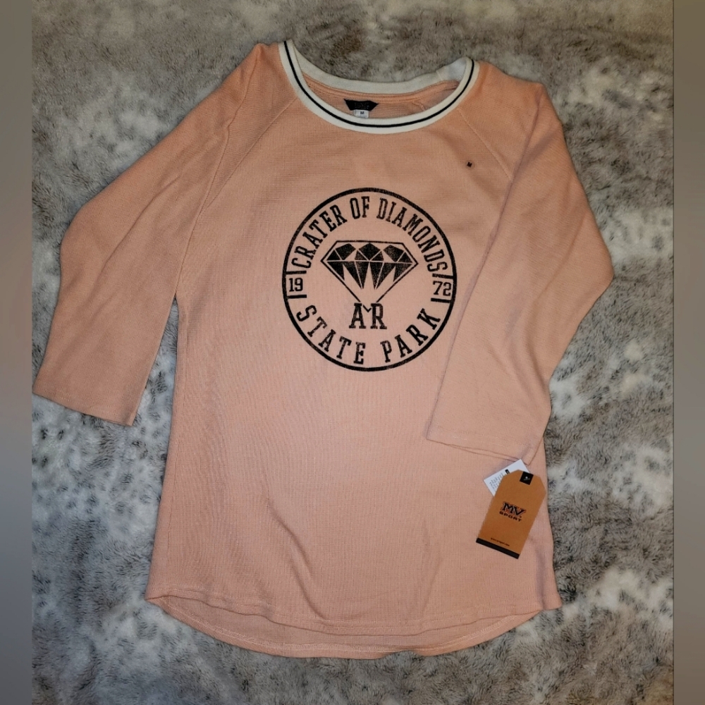 3/4 sleeve top, Size medium, pink